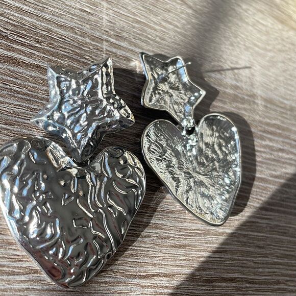 Heart shape drop earrings N42 - Picture 5 of 5